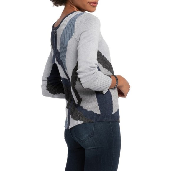 Nic+Zoe Party City Zipper Versatile Sweater Blue - Picture 2 of 12